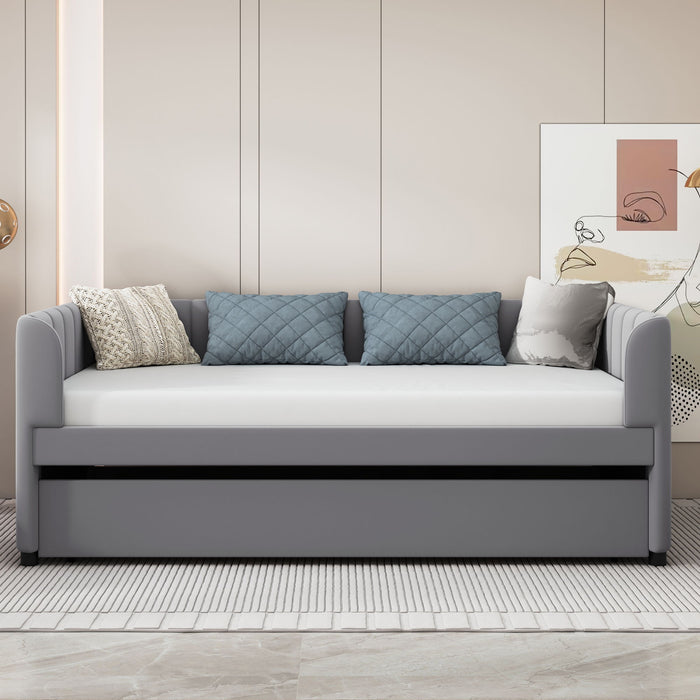 Upholstered Daybed With Ergonomic Design Backrest