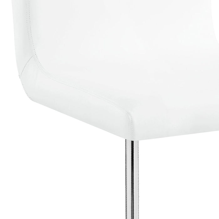 Palton - Side Chair Set of 2) - White Synthetic Leather & Chrome