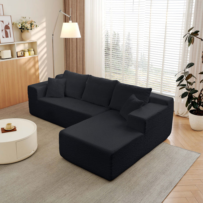 Modular Cloud Sectional Couch With L Shape Chaise, Deep Seat