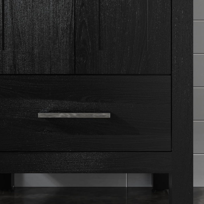Goodyo - Bathroom Vanity Sink Combo (Cabinet With Water-Grain Top) - Black