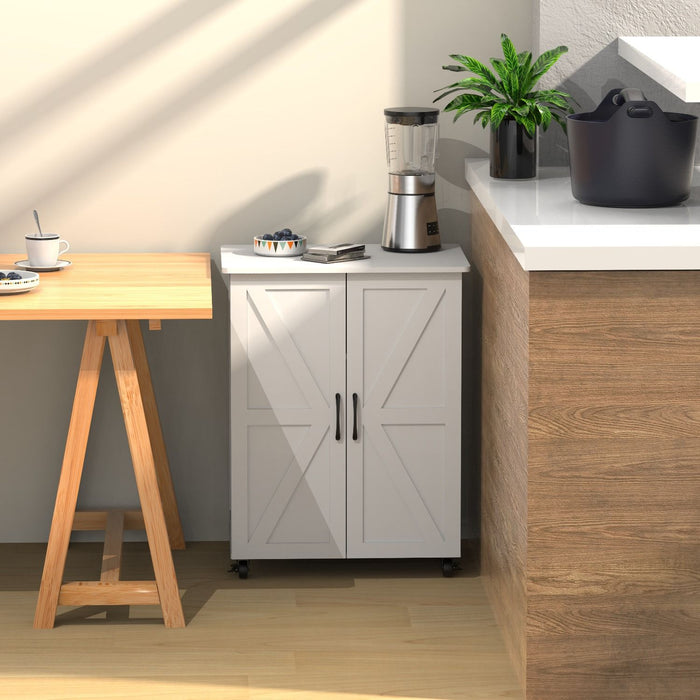 Exquisite Craftsmanship Rice Door Storage Cabinet, Large Capacity - White