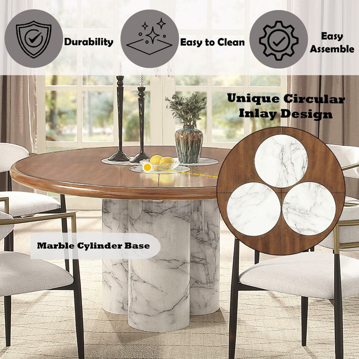 Harvey - Round Dining Table - Brown