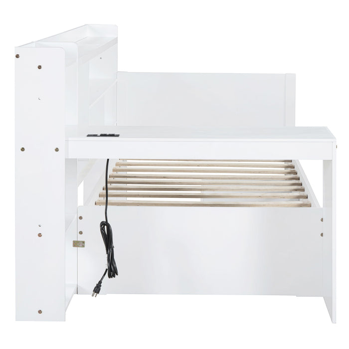 Daybed With 3 Drawers USB Ports And Desk