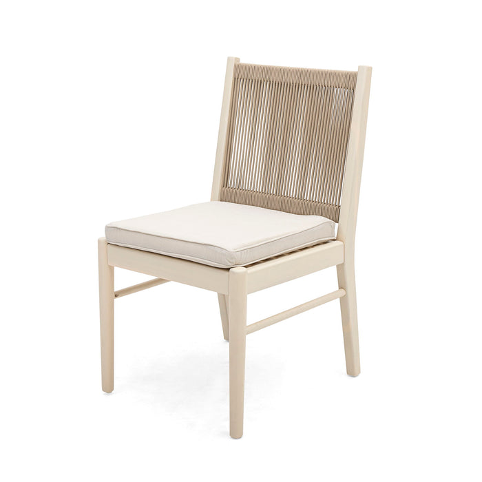 Cordoba - Dining Chair (Set of 2) With Acacia Wood Frame And Water Repellent Fabric - Beige / Yellow