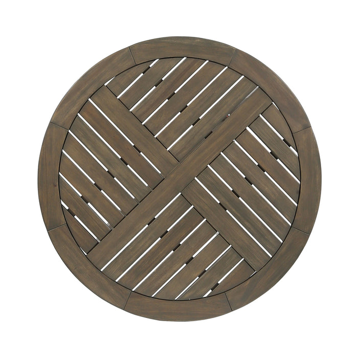 Hermosa - Rustic Circular Bistro Table - Gray