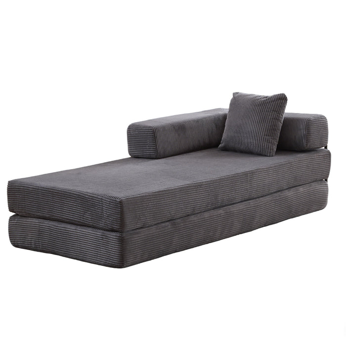 Floor Couch, Convertible Floor Sofa Bed With Pillow Back Support Armrest