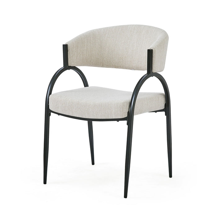 Contemporary Upholstered Dining Chairs With Metal Legs (Set of 2)