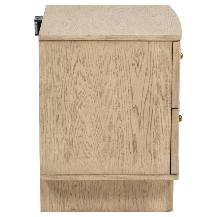 Kailani - 2-Drawer Nightstand Bedside Table - Beige Oak