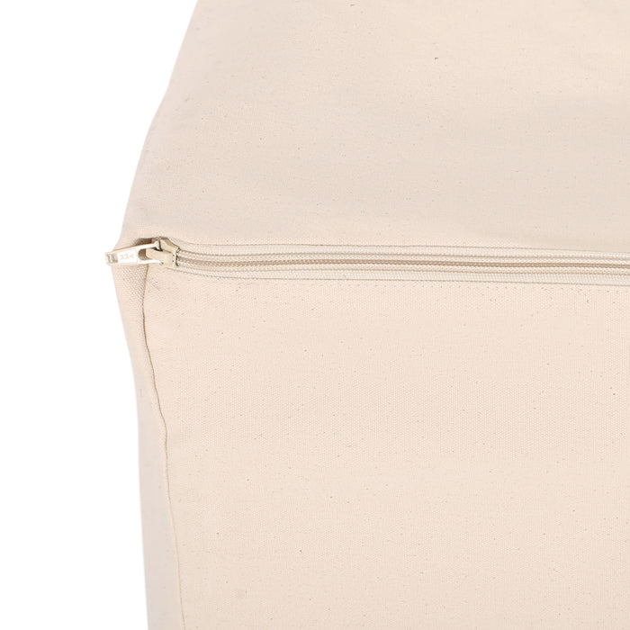 Kiki - Rectangular Pouf Ottoman Floor Cushion Natural - Black