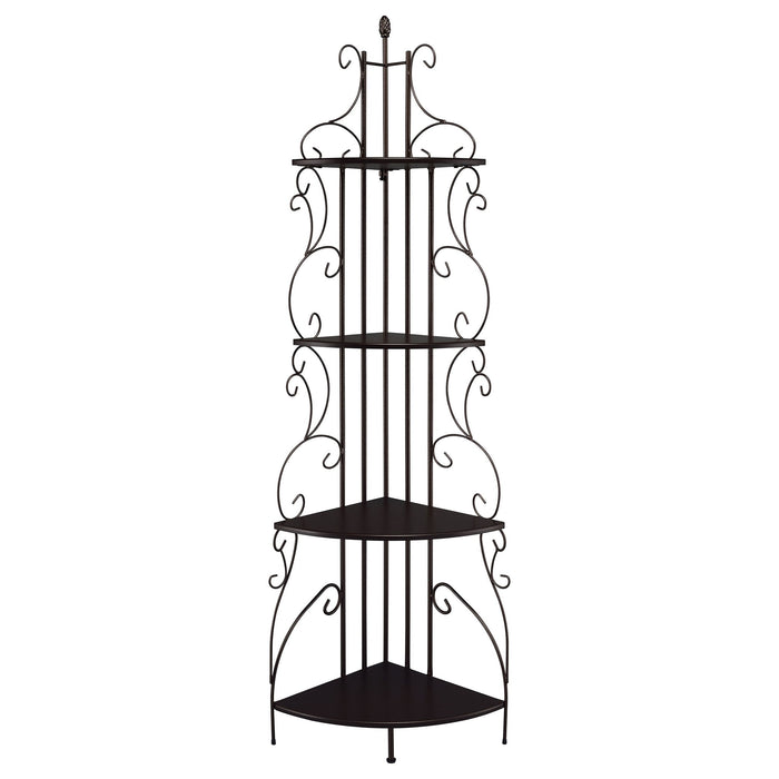 4 Shelf Corner Bookcase - Cappuccino