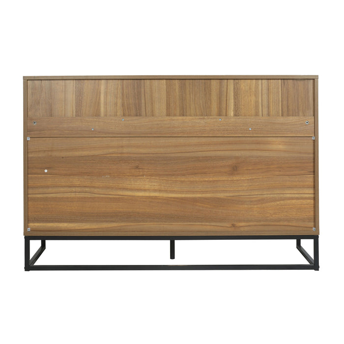 Modern 7 Drawer Dresser Cabinet - Walnut