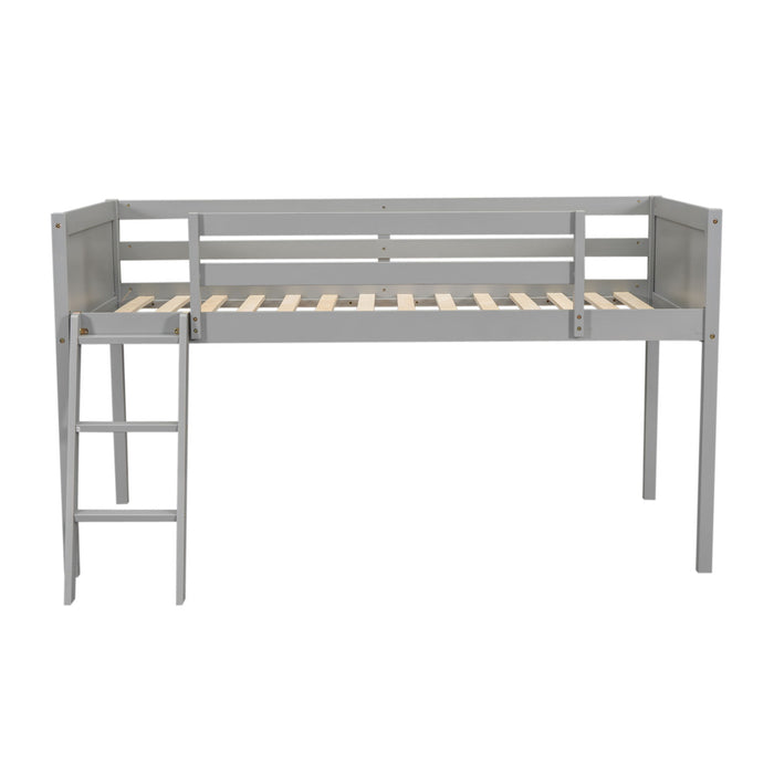 Low Loft Bed With Adjustable Ladder