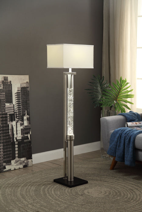 Luxurious Water Dancing Light Floor Lamp Satin Nickel Finish Metal Sparkling Decorative Designer Lamp Living Room Lamp
