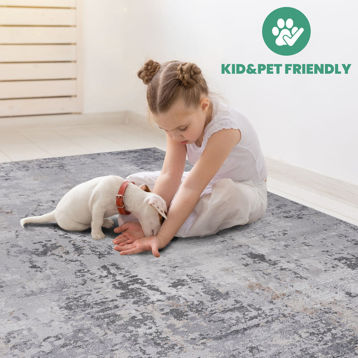 Marfi - 2' X 8' Abstract Runner Rug - Ivory / Taupe