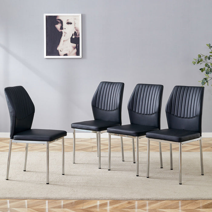 Luxury Simple High Resilience Dining Chair With Metal Legs
