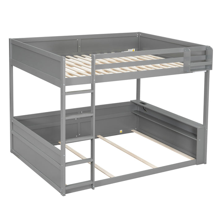 Bunk Bed With Built In Shelves, Storage Box, LED Light And USB Charging Station