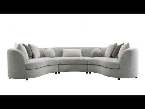 Ivria - Sectional Sofa With 9 Pillows - Gray Boucle
