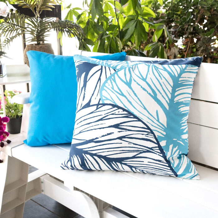 Leaf Vein Outdoor & Indoor Pillow - Indigo