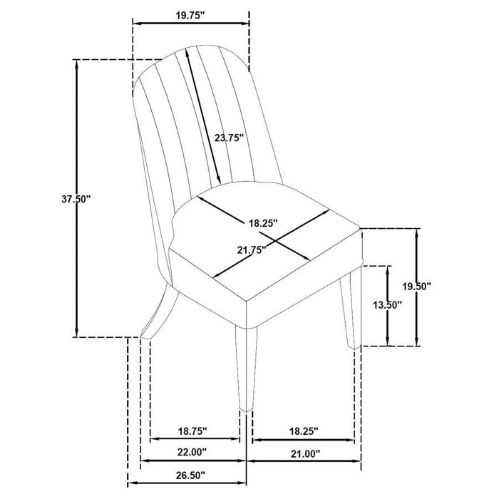 Leandro - 7 Piece Round Dining Table Set - Cream / Burnished Black
