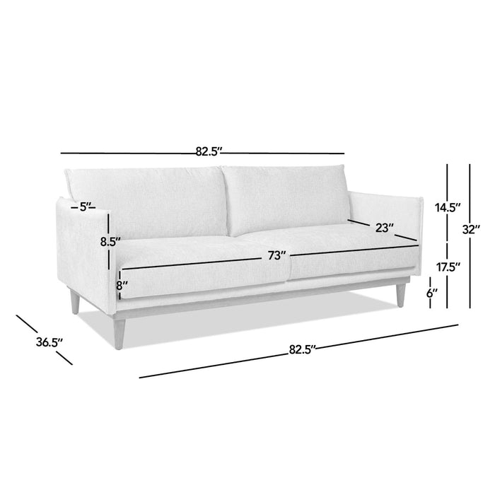 Haven - Flange Arm Oak Sofa - Marled Gray