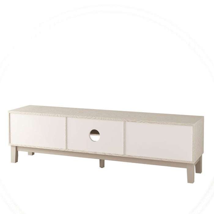 Media Console With 4 Drawers And Cable Management