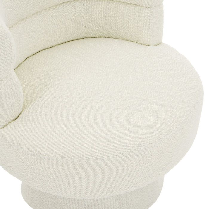 Swivel Accent Chair, 360° Rotating Design With Ergonomic Support For Living Room, Bedroom & Home Office - Cream White