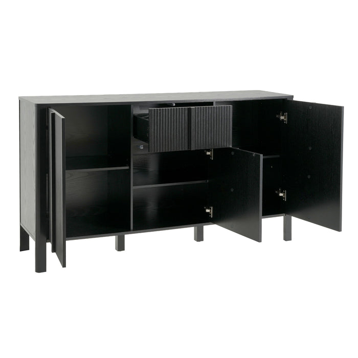 Colored Fluted Sideboard With 3 Doors And 1 Drawer