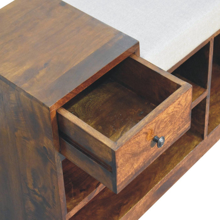 Retreat - Shoe Bench, 1 Drawer - Chestnut