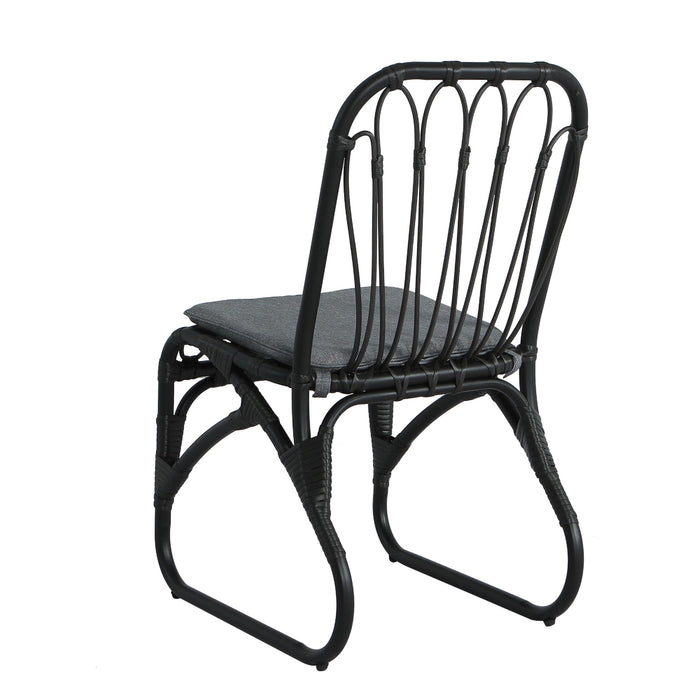 Outdoor Wicker Dining Chairs With Washable Cushion (Set of 2)