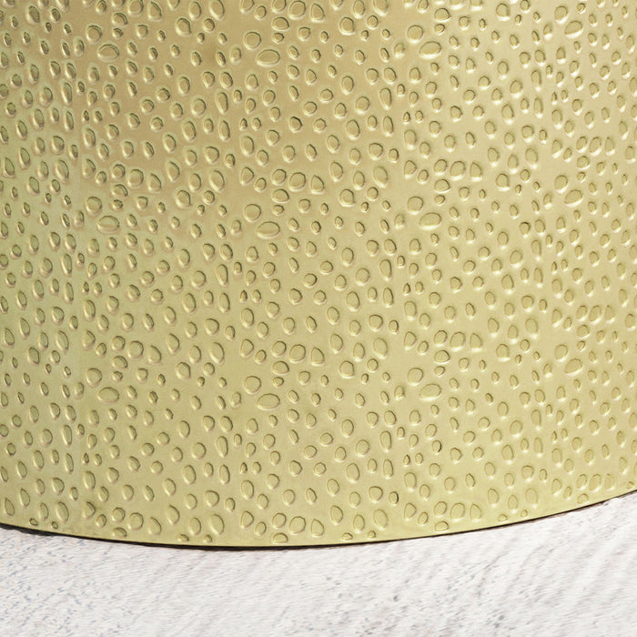 Modern Round Accent Table With Hammered Surface