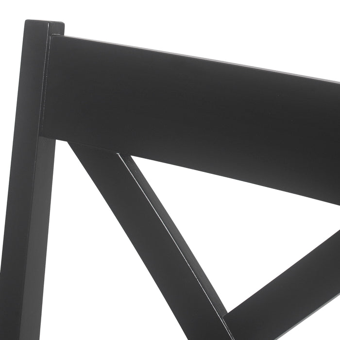 Farmhouse Style Counter Height Chair With Upholstered Seat