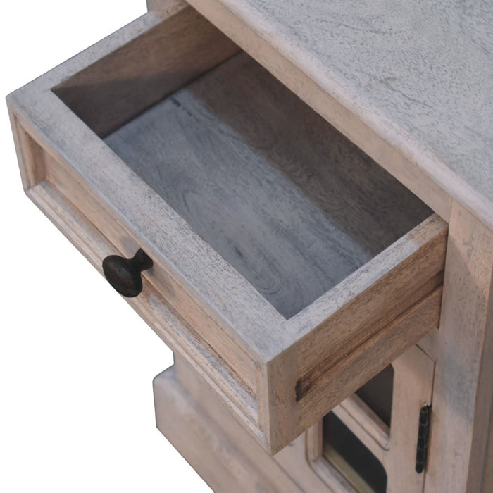 Glazed Bedside Table - Stone White