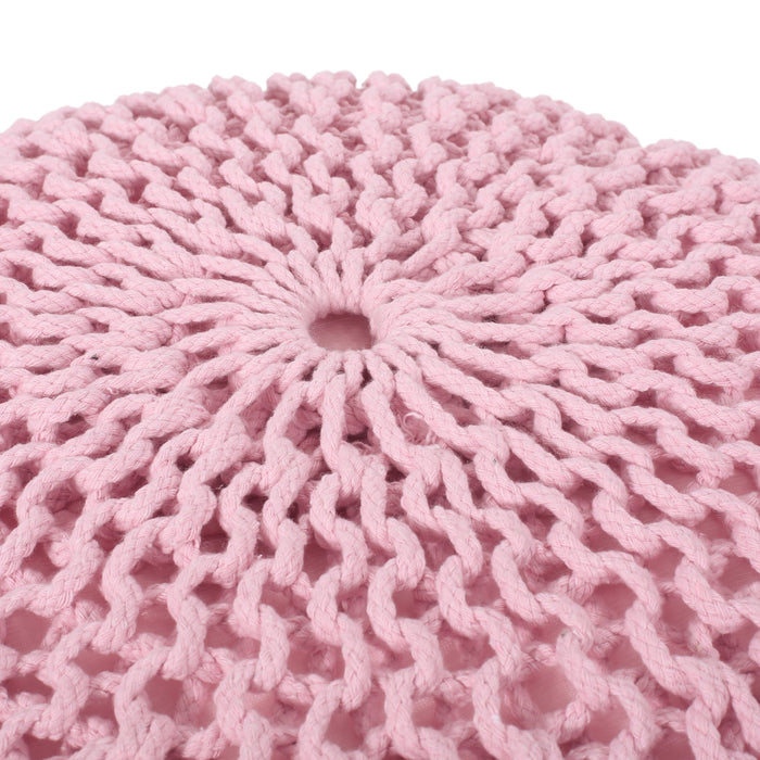 Belle - Modern Knitted Cotton Round Pouf