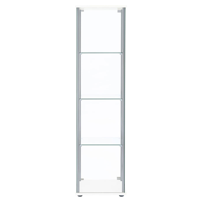 Bellatrix 3-shelf Clear Glass Curio Cabinet White