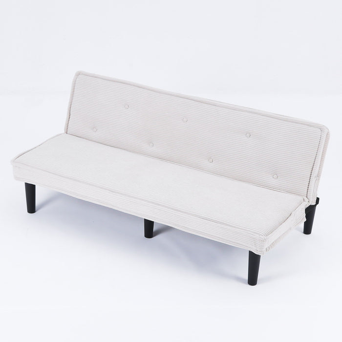 Versatile Corduroy Sofa Bed With Solid Wood Frame