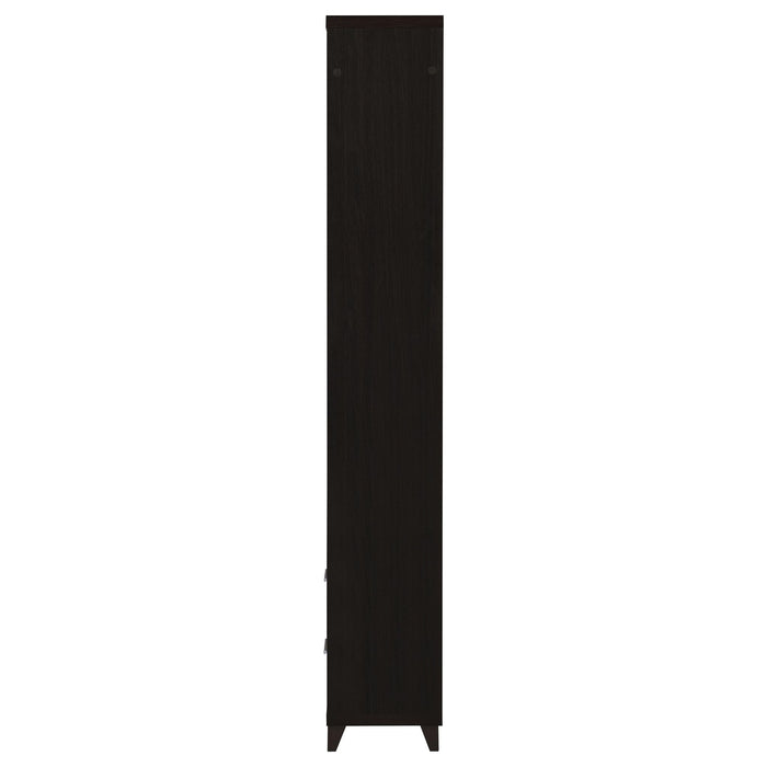 Media Tower With And Drawer With Adjustable Shelves Handles - Brown
