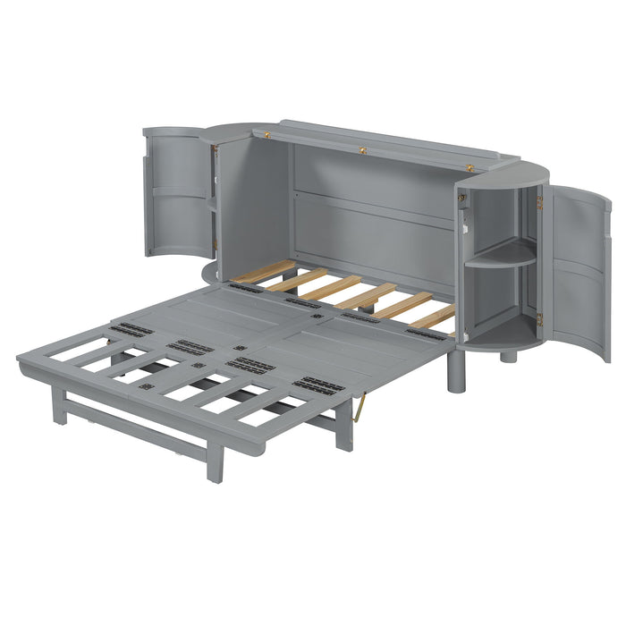 Murphy Bed With Hidden Storage & Modern Woven Design