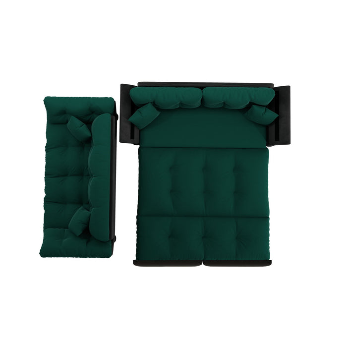 Queen Pull Out Sofa Bed, 3 In 1 Convertible Sleeper Tufted Sofa With 2 Soft Pillows