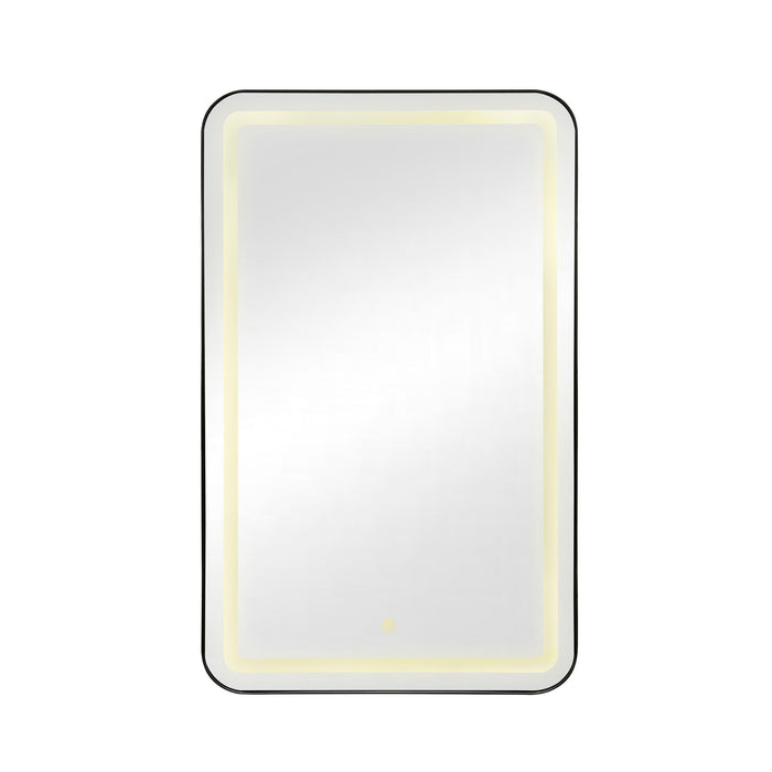 Rectangle Medicine Cabinet Mirror Bathroom Mirror With Storage Wall Mounted Medicine Mirror Cabinet With LED - Black