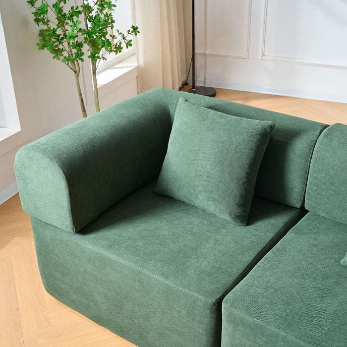 Modular L-Shaped Sectional Sofa With Deep Seat, Movable Chaise & 5 Pillows