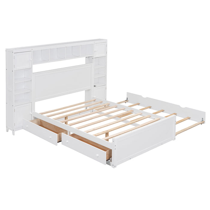 Bed With All In One Cabinet, Shelf And Sockets, Trundle
