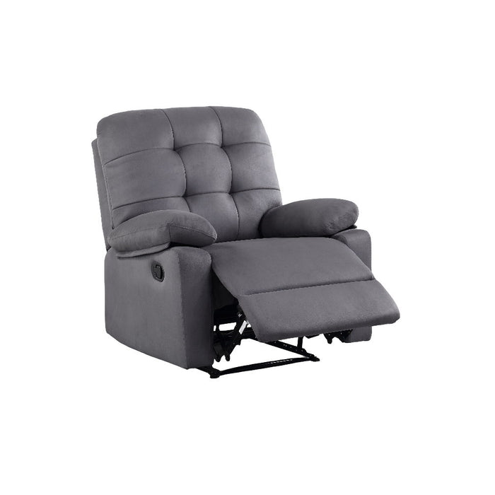 Contemporary Ebony Color Plush Microfiber Motion Recliner Chair Couch Manual Motion Plush Armrest Tufted Back Living Room Furniture