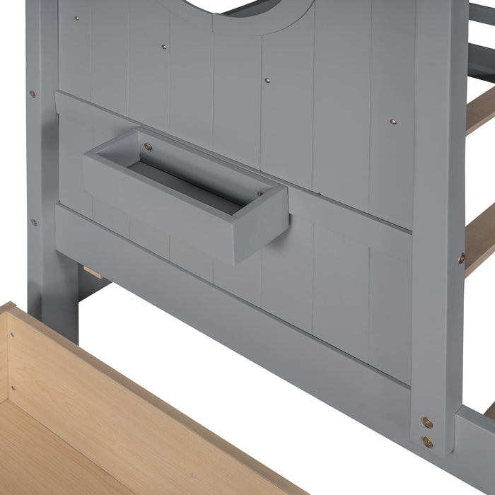 Modern Design House Bed With Storage Shelf