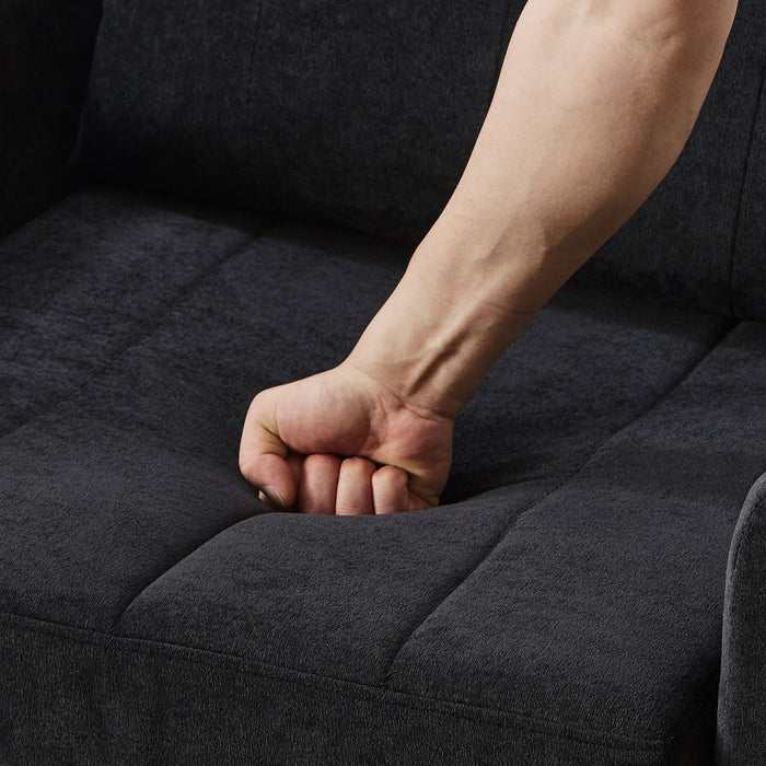 Upholstered Convertible Sleeper Sofa With 5 Position Backrest, Side Pockets, Storage