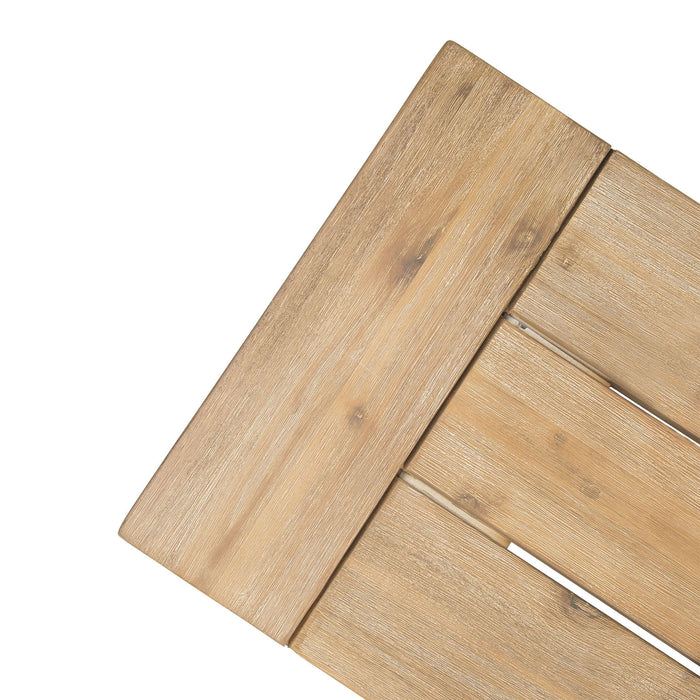 Outdoor Bench With Slat Panel Design And Acacia Wood Frame