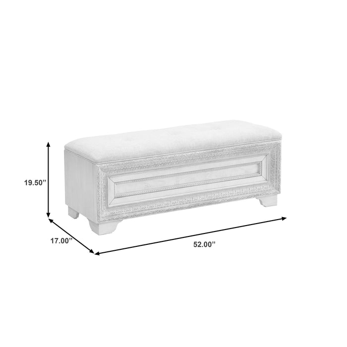 Camila - Storage Bed Bench - Creamy White