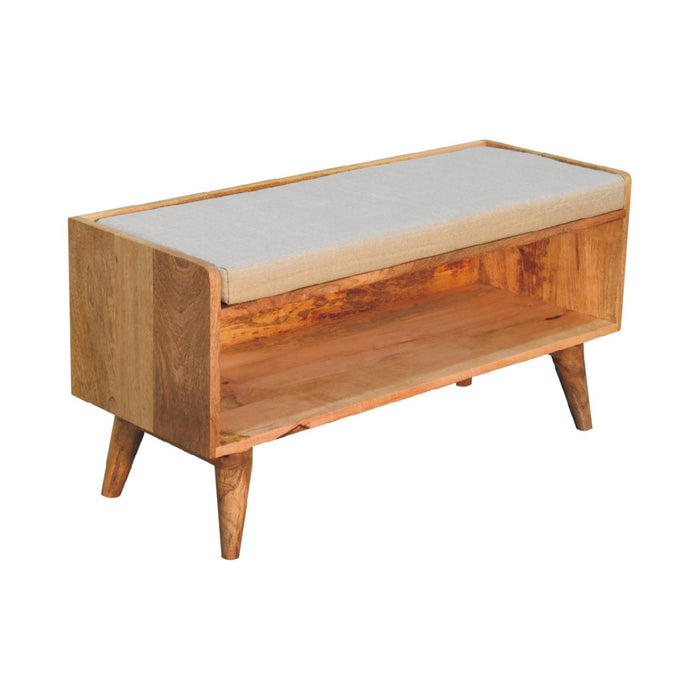 Solid Wood Bench With Upholstered Sea