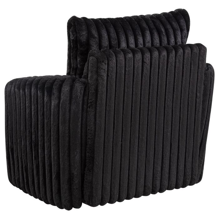 Sarco Corduroy Upholstered Swivel Accent Arm Chair Black