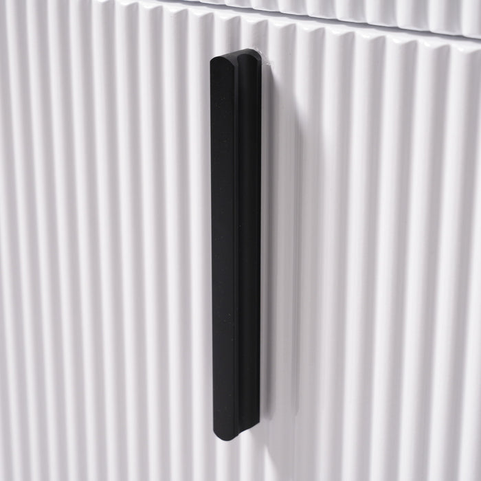 Bathroom Vanity With Ceramic Sink, Fluted Design