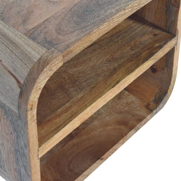 Floating Open Curve Nightstand - Oak